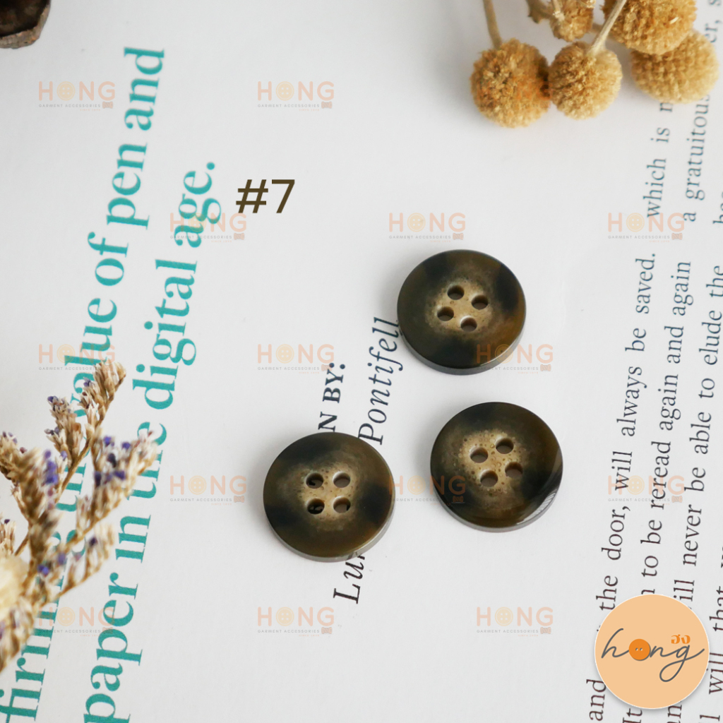 ☑️กระดุมเชิ้ต กระดุมโพลี Polyester Button #TG-02386 มี 2 ขนาด(15mm,20mm) มีทั้งหมด 9 สี บรรจุ 6ชิ้น [พร้อมส่งในไทย] - รูปที่ 6