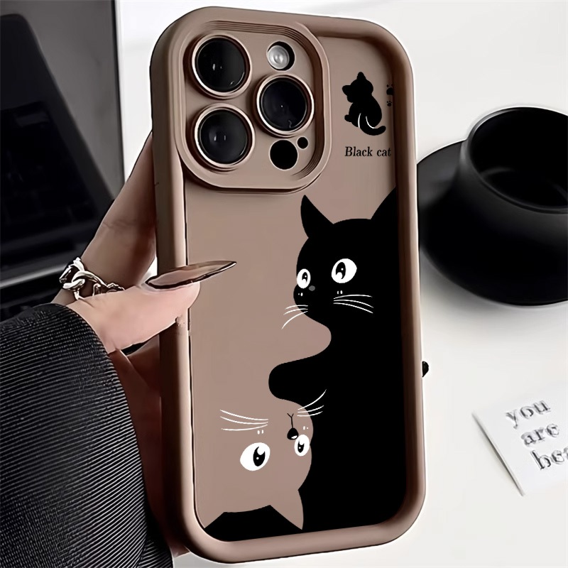 เคสโทรศัพท์มือถือ แบบนิ่ม For iphone 11 13 14 12 15 Pro Max 12 pro 13 promax 14 plus se X XR XS MAX 6 7 8 plus รูปแบบแมว