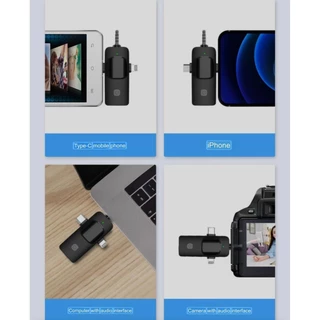 k15 ไมโครโฟนไร้สายแบบหนีบเสื้อ 3IN1 อินเทอร์เฟซโทรศัพท์ การบันทึก การลดเสียงรบกวน ไมโครโฟนสไตล์