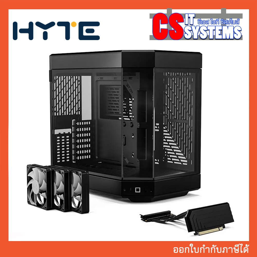 CASE (เคส) HYTE Y60 WITH 3 FANS AND RISER VERTICAL GPU MOUNT