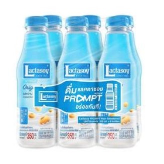 แลคตาซอย Lactasoy พร้อมพ์ นมถั่วเหลือง ยูเอชที รสหวาน 350มล. แพ็ค6ขวด