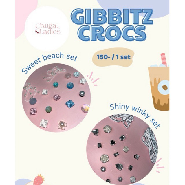 พร้อมส่ง Gibbitz Crocs กลิตเตอร์ เล่นแสง งานลูกคุณ สไตล์น่ารัก ไม่ใช่ crocs ก็ใส่ได้ค่า *สินค้าไม่รว