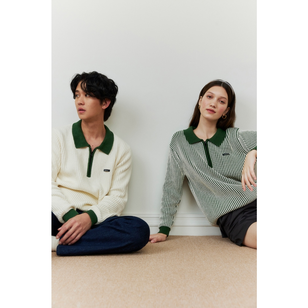 maison KEEPS | Riku Zipper Knitted Sweater | Unisex | เสื้อหนาวแขนยาว ไหมพรม