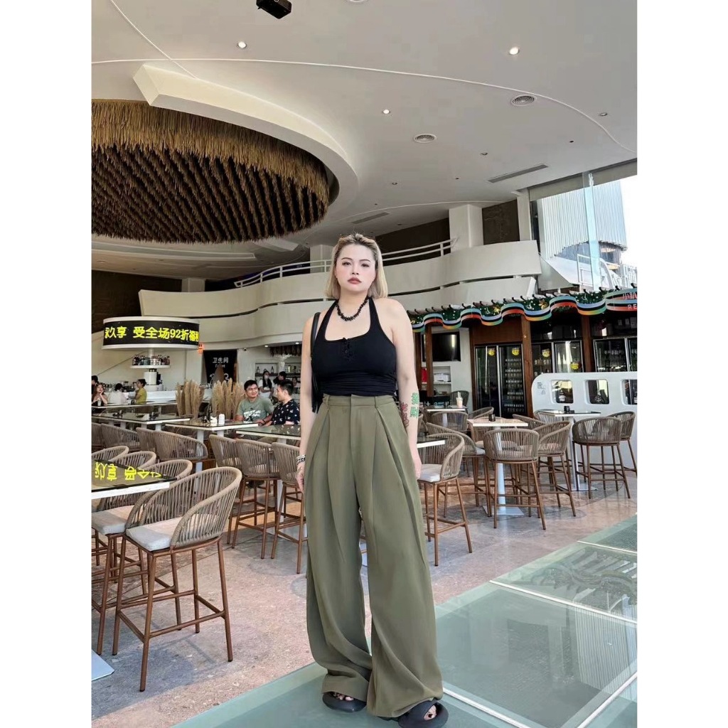 CiCi Plus+(105)กางเกงขายาว ผ้าทิ้งตัว ตะขอซิปหน้า ใส่เเล้วพรางหุ่น เหมาะสำหรับสาวพลัสไซส์ - รูปที่ 6