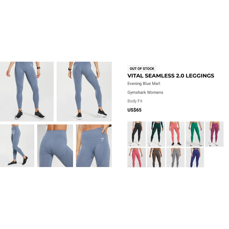 กางเกงออกกำลังกาย gymshark new