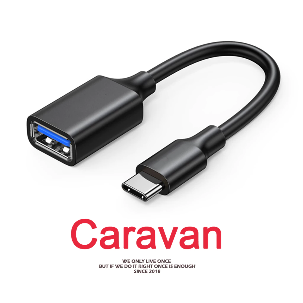 Caravan Crew TYPE-C OTG Adapter USB 15cm Converter สามารถถ่ายโอนข้อมูลระหว่างสมาร์ทโฟนและ แฟลชไดรฟ์ได้