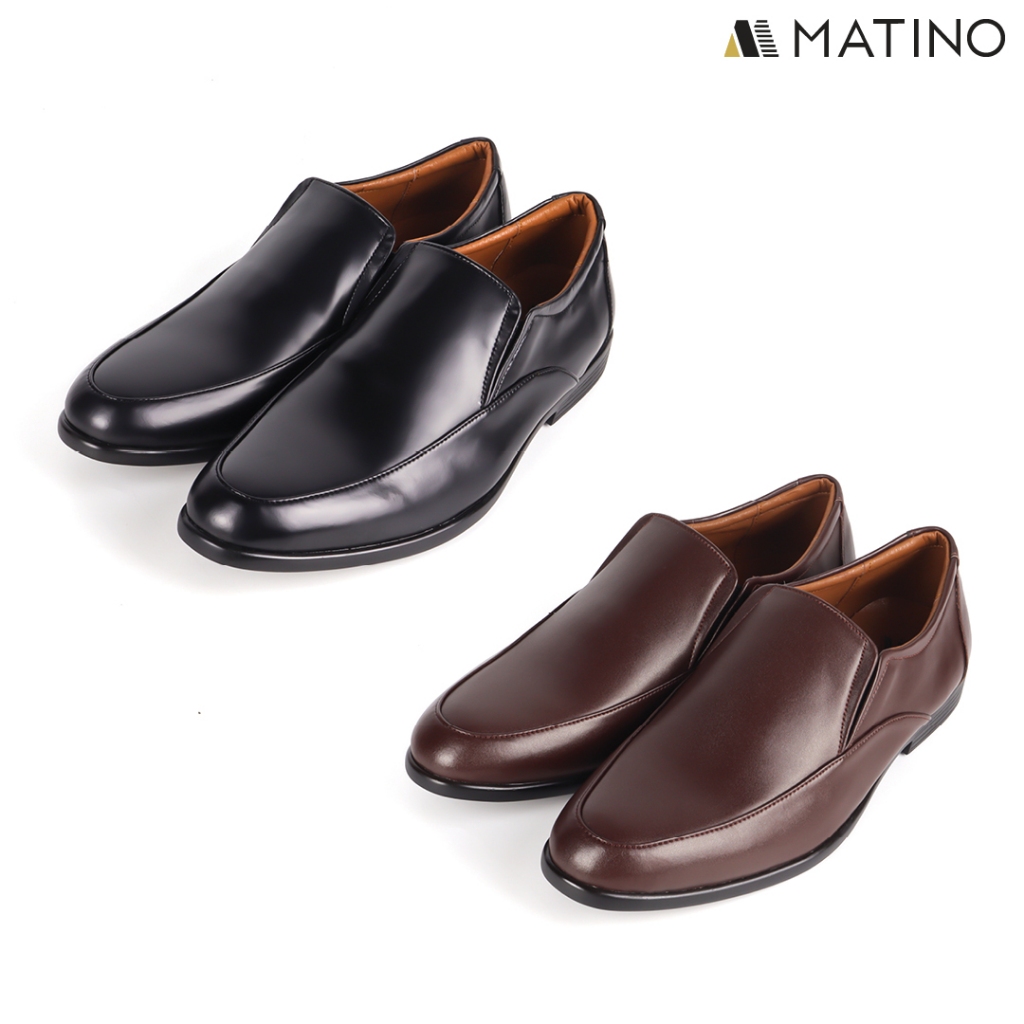 MATINO SHOES รองเท้าชายคัทชูหนังแท้ รุ่น MC/B 82080 - BLACK/BROWN