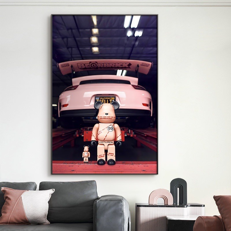 คุณภาพสูง Mirrored Bearbrick ภาพวาดหมี, Kaws ของเล่นแขวนผนัง/เกม/Gaming/หุ่นยนต์/Superhero