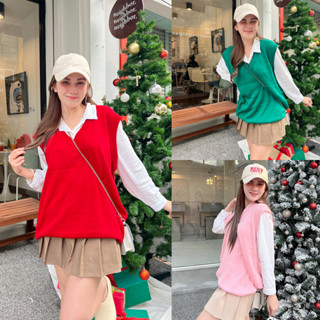 🌈SpinnyHouse🌈เสื้อกั๊กไหมพรม ทรงโอเวอร์ไซต์ ☃ รุ่นนี้คือใส่ต…