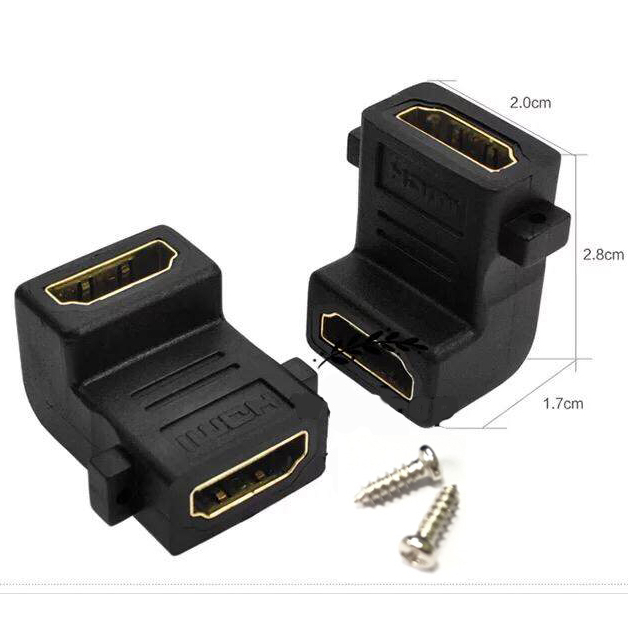 HDMI Adapter Right Angle 90 Degree HDMI female to female F/F Extension Connector Converter for HDMI Panel WALL HDTV