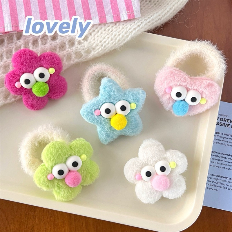 Cute 219 กิ๊บติดผม กิ๊บหนีบผม ยางรัดผมตาโต ขนมุ้งมิ้ง