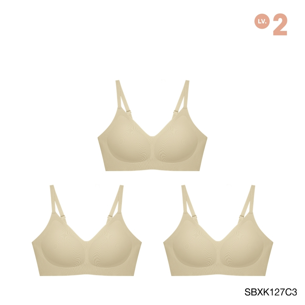 Sabina เสื้อชั้นใน (Set 3 ชิ้น) Seamless Fit รุ่น Soft Collection รหัส SBXK127C3 สีเนื้อเข้ม
