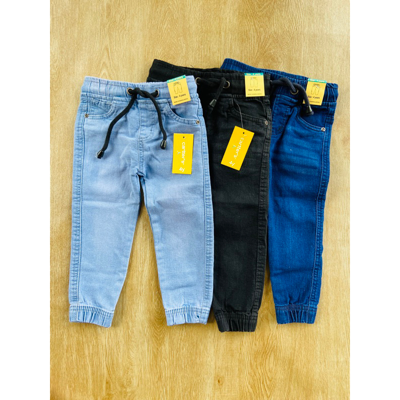 กางเกงยีนส์ขาจั้มเด็ก2-12Yพร้อมส่ง