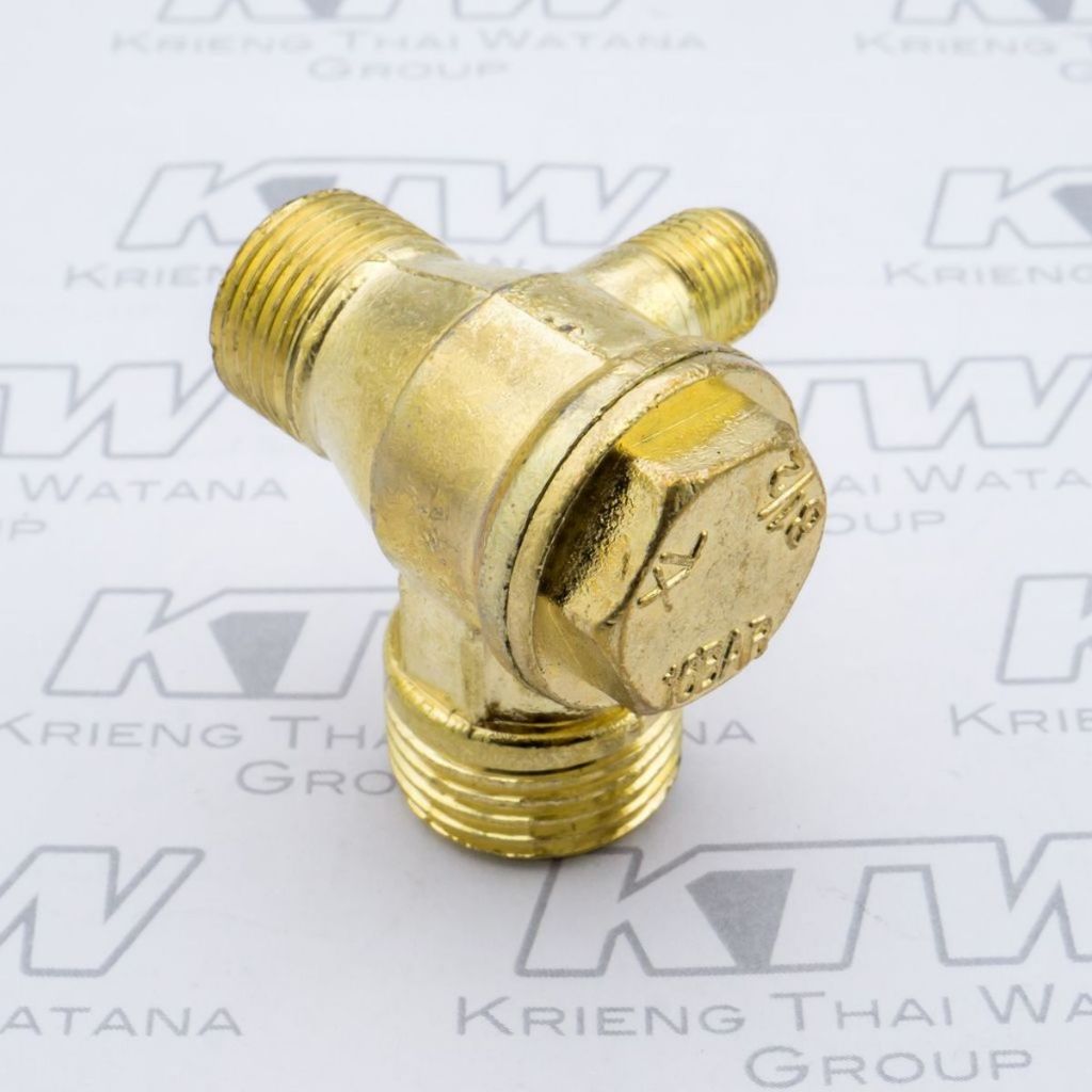 เช็ควาล์วทองเหลือง 3/8 นิ้ว (3 หุน) ใช้สำหรับปั๊มลมขับตรง รุ่น BM2024/BM2050 (แวลู)