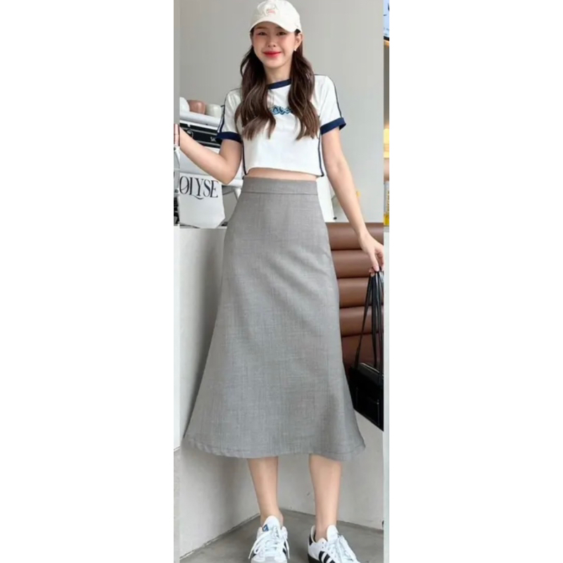 P-Mermaid skirt กระโปรงสไตร์เกาหลีทรงหางปลา🔥พร้อมส่ง รูปที่ 2