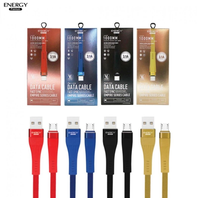 สายชาร์จ micro usb ชาร์จเร็ว 3.1a สายถัก Energy ถูกที่สุด ทน