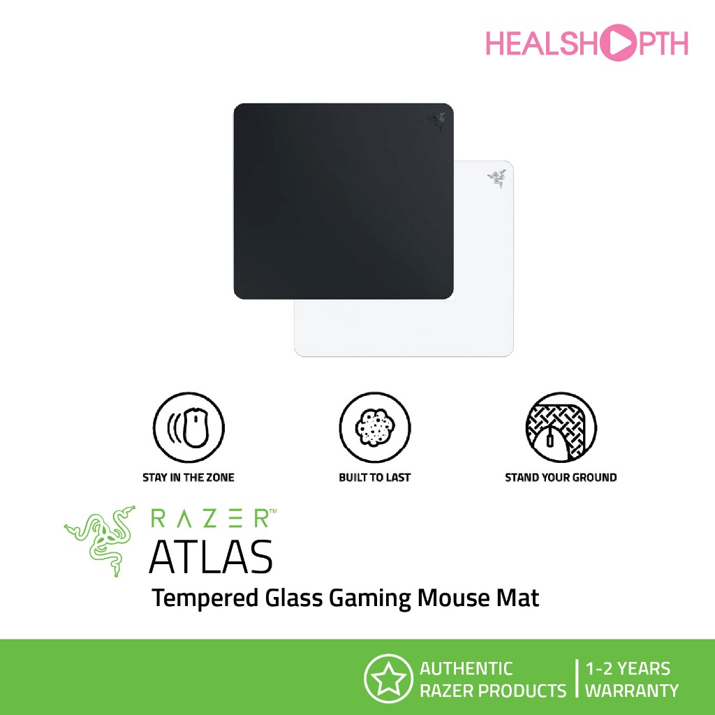แผ่นรองเม้าส์  Razer Atlas Tempered Glass Gaming Mouse Mat ประกันต่างประเทศ