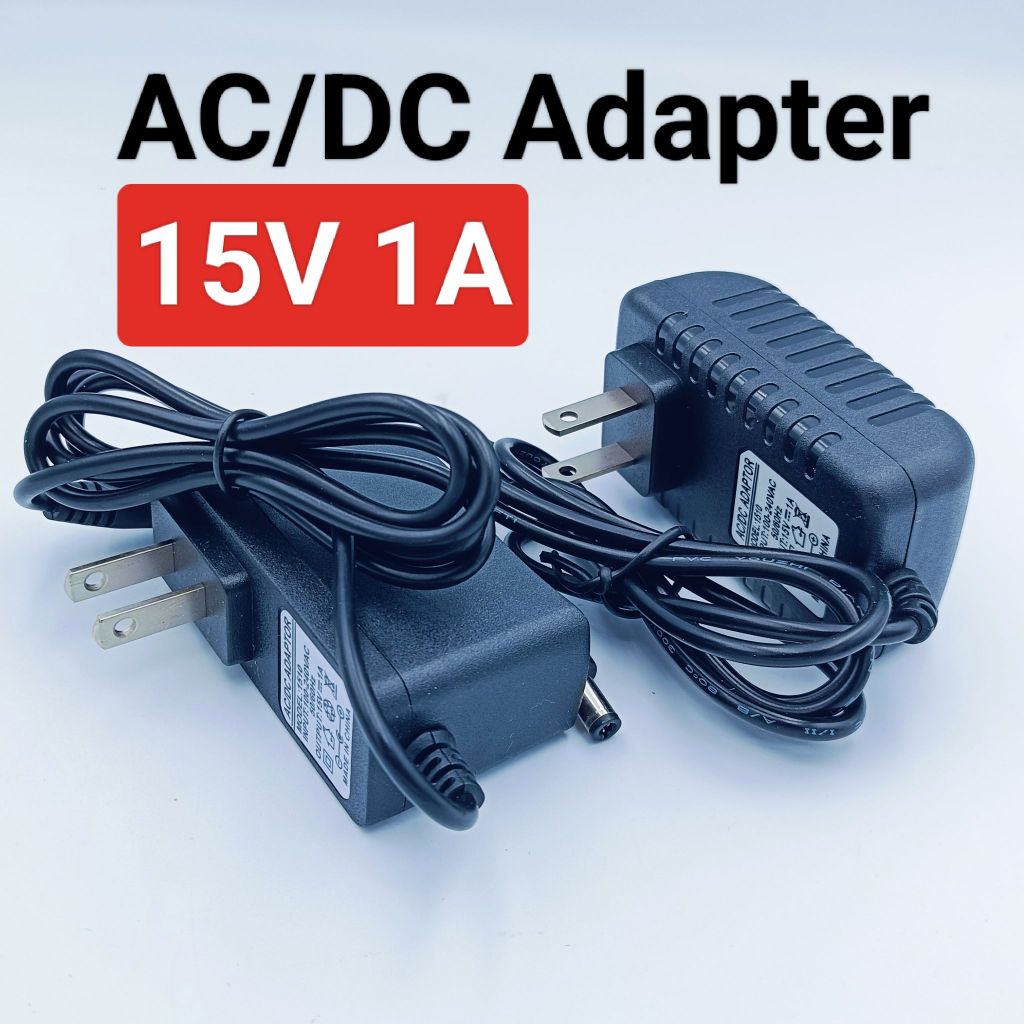 AC DC Adapter 15V 1A ไฟ LED พร้อมหลอดไฟสตริป 5.5x2.5mm 15โวล์ท 1แอมป์