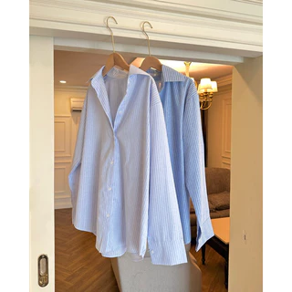 Seeingstudio | Lilia shirt เสื้อเชิ้ตแขนยาวลายริ้ว ทรง Oversized🪡