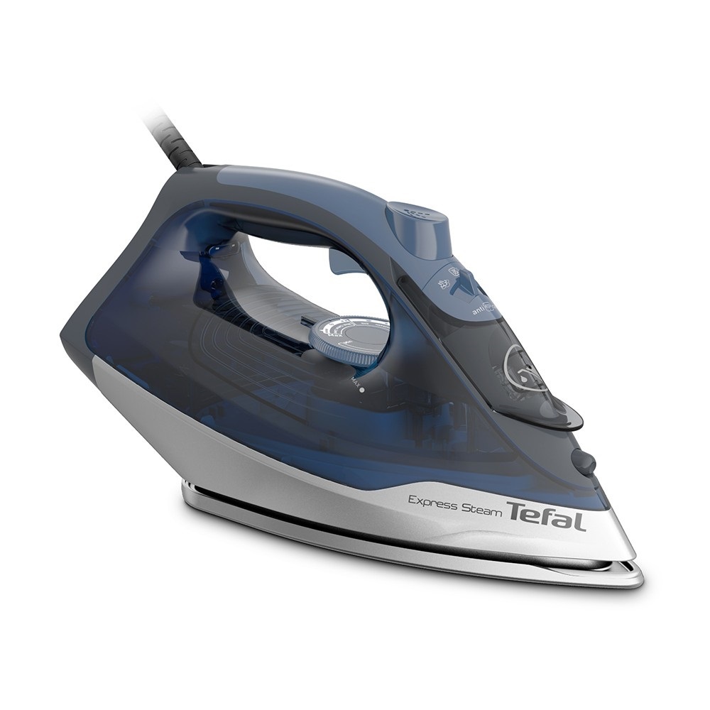 เตารีดไอน้ำ TEFAL FV2883T0 270 มล. สีดำน้ำเงิน ไอน้ำปกติ45 G น้ำเฉพาะจุดปริมาณสูงสุด 210 กรัม/นาที
