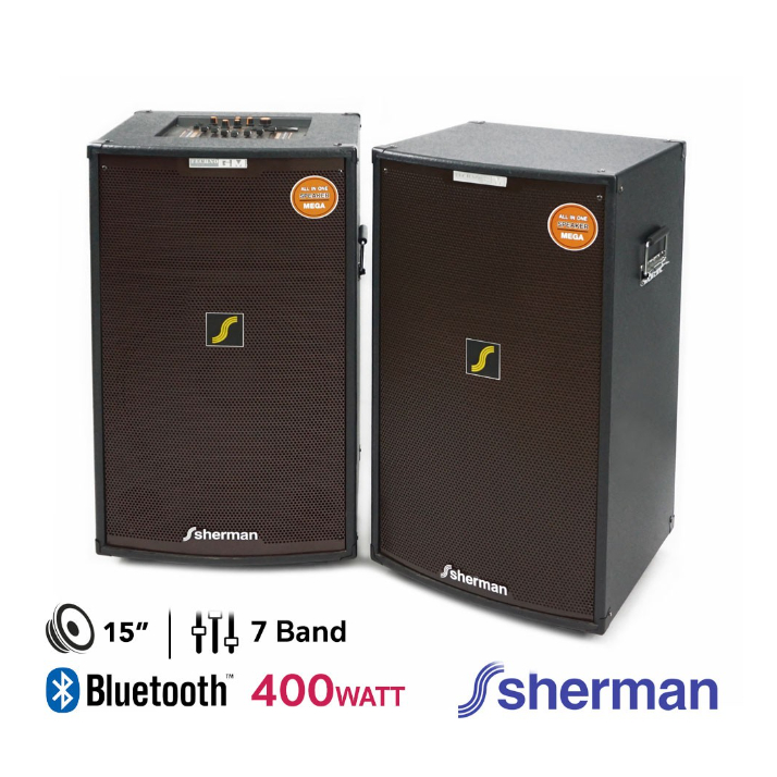 SHERMAN SB-603 ชุดลำโพงขยายกลางแจ้ง ขนาด 15 นิ้ว