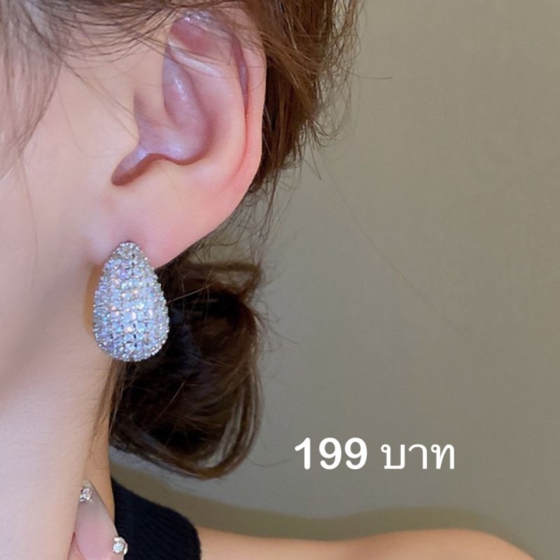 พร้อมส่งต่างหูเพชร​ CZ​ แท้​ เกรด​พรีเมี่ยม​