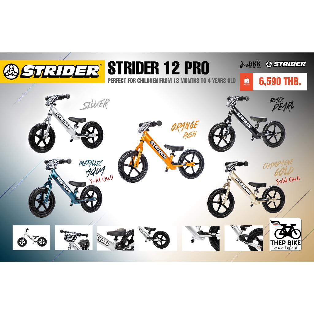 Strider รุ่น 12Pro  เฟรมอลู ของแท้ มีมอก. จากผู้นำเข้าถูกต้อง