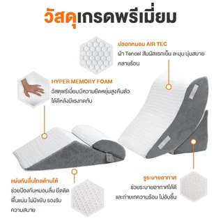ERGOTREND หมอนกันกรดไหลย้อน ปรับรูปแบบได้ 21 แบบ รุ่น ANTI GERD PILLOW สีขาว