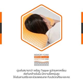 [ฟรี ปลอกหมอน] ERGOTREND หมอนเพื่อสุขภาพ Hexpert 3D Honeycomb grid ERGONOMIC PILLOW