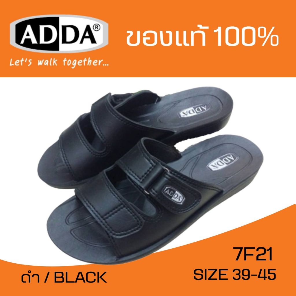 ADDA รองเท้าแตะแบบสวม PU รุ่น 7F21 สีดำ ไซส์ 39-43