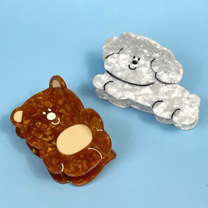 Bringhome Hair claw กิ๊ฟหนีบผมลาย หมา Bonbon & หมี Oddy