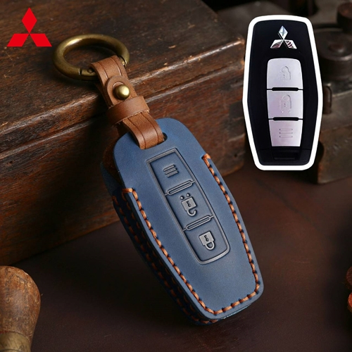 ซองหนังแท้ ใส่กุญแจรีโมทรถยนต์ รุ่นหนังกลับ All-new Mitsubishi Triton 2023-2025 Smart Key
