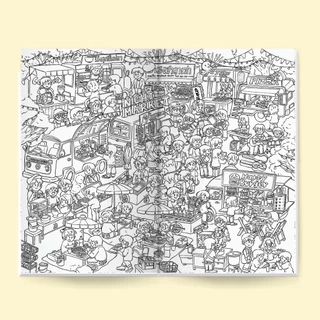 mini market coloring book สมุดระบายสี 16 หน้า ขนาด 17x28cm