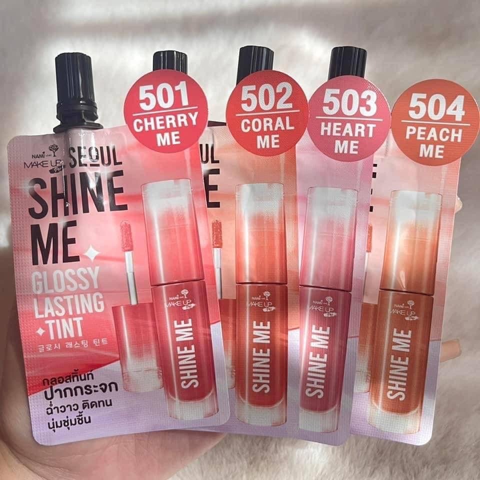 ลิปชายน์มีNAMI MAKE UP PRO SEOUL SHINE ME GLOSSY LASTING TINT ลิปกลอสทิ้นท์ปากกระจก(แบบกล่อง)