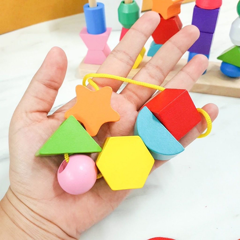ชุดลูกปัดไม้ ของเล่น Montessori เสริมการเรียนรู้เด็ก เหมาะกับน้อง 2 ขวบขึ้นไป ราคา ถูกที่สุด ดีลบีเคเค แกลเลอรีภาพที่ 8