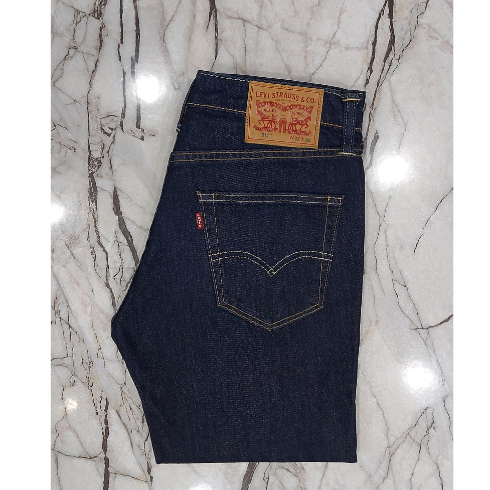 กางเกงยีนส์ forลีวาย 511 ทรงขาเดฟ ซิป สีเข้ม1 ป้ายหนัง ผ้ายืด 🔔(เอวแจ้งตามวัดจริง)🔔 มีหลาย MADE IN (