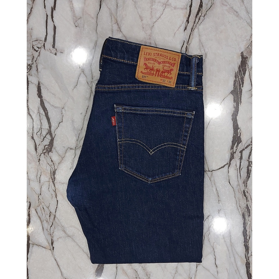 กางเกงยีนส์ forลีวาย 511 ทรงขาเดฟ ซิป สีเข้ม2 ป้ายหนัง ผ้ายืด 🔔(เอวแจ้งตามวัดจริง)🔔 มีหลาย MADE IN (