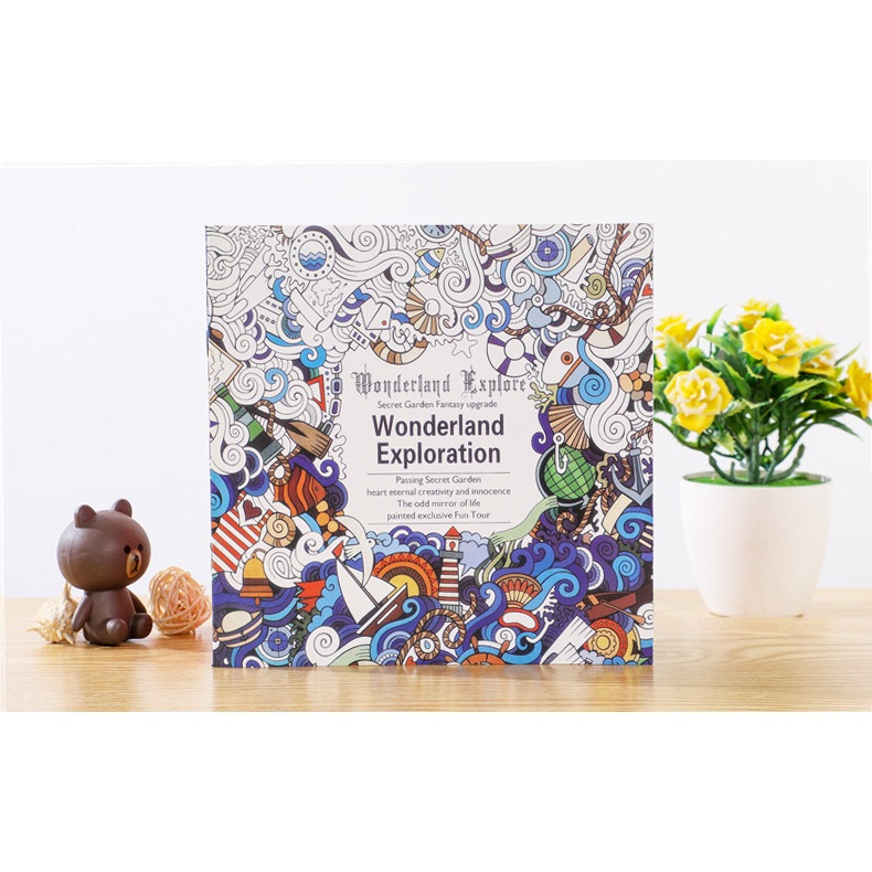 [ส่งไว] สมุดระบายสี 24หน้า Wonderland/Zen/Time Travel/Animal Kingdom (LXZY001)