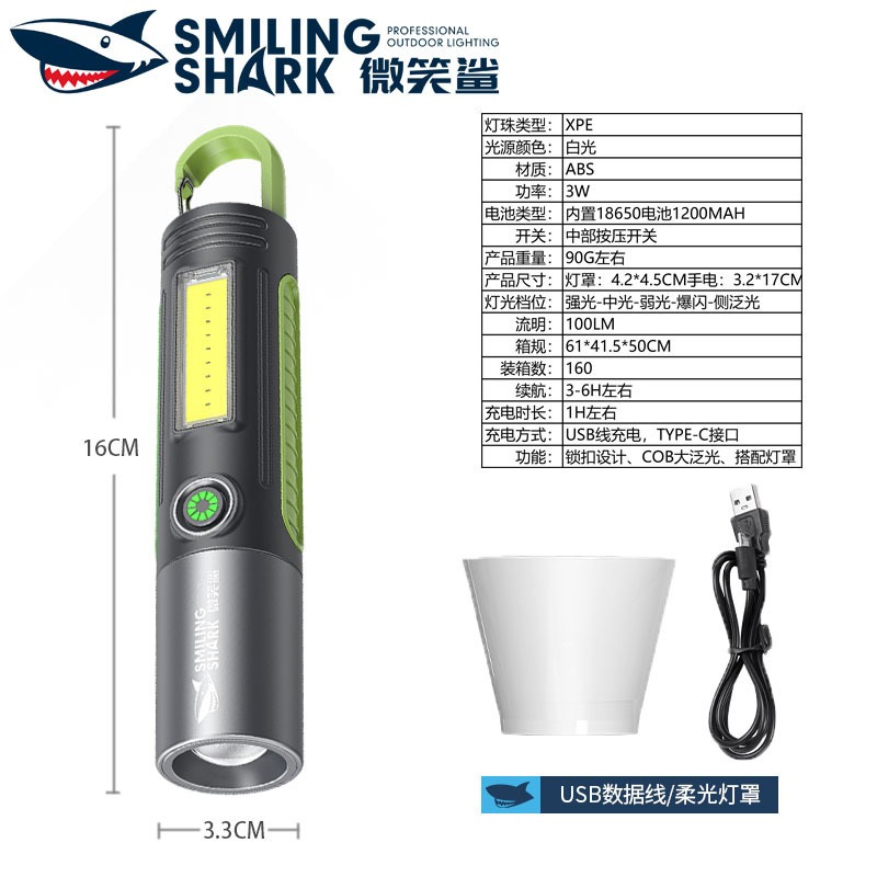 ไฟฉาย ตั้งแคมป์ ปรับได้4ระดับ LED 20W ถ่านชาร์จในตัว3.7V 2400mAh สามารถเป็นโคมไฟแขวนและปรับโพกัสได้