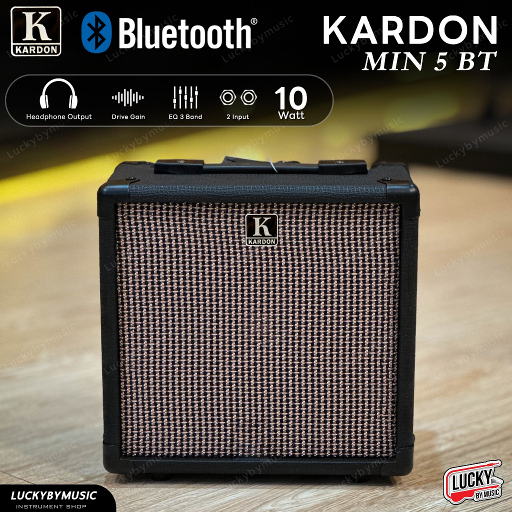 [มีบลูทูธ] Kardon แอมป์กีตาร์ไฟฟ้า GA20 BT 20 วัตต์ / MIN 5 BT ขนาด 10 วัตต์ ปรับ EQ ได้ มีเอฟเฟค Overdrive ในตัว