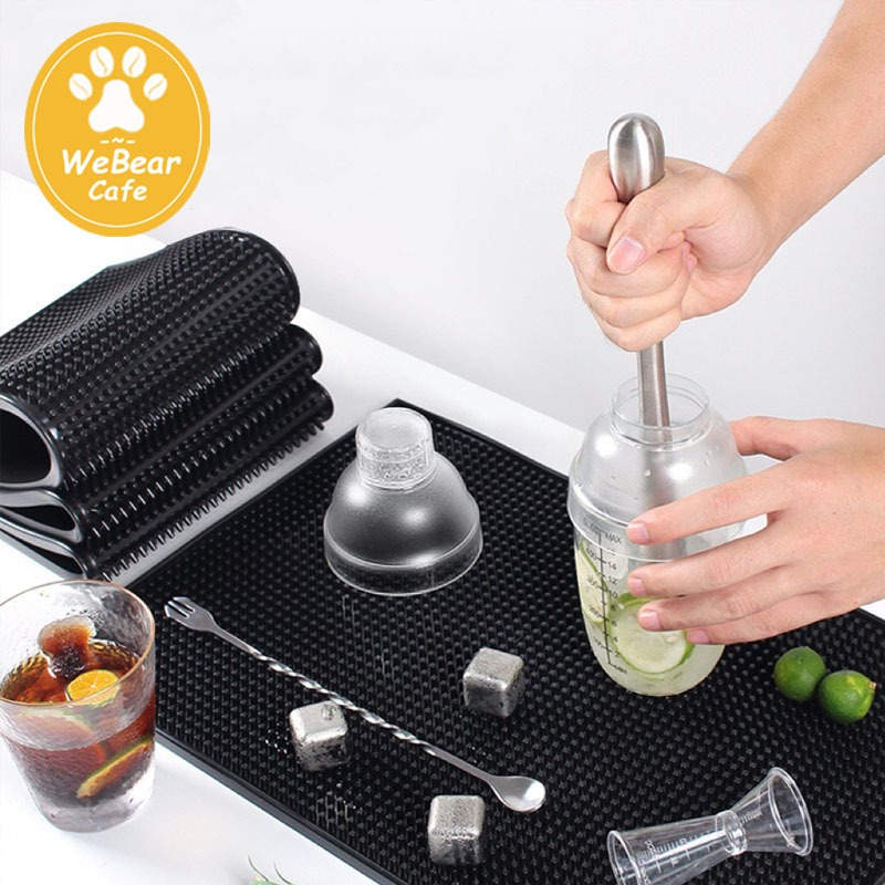 WeBear Cafe☕ แผ่นรองบาร์ ที่รองแก้วกันลื่นและกันน้ำ รุ่นหนาพิเศษ bar mat อุปกรณ์เชคเกอร์ BGMF