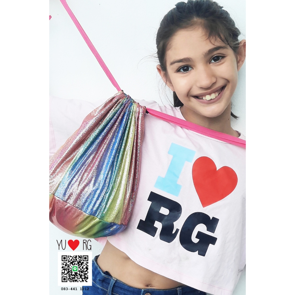 ถุงใส่อุปกรณ์บอลยิมนาสติกลีลา-Hologram สีรุ้งกลิสเตอร์