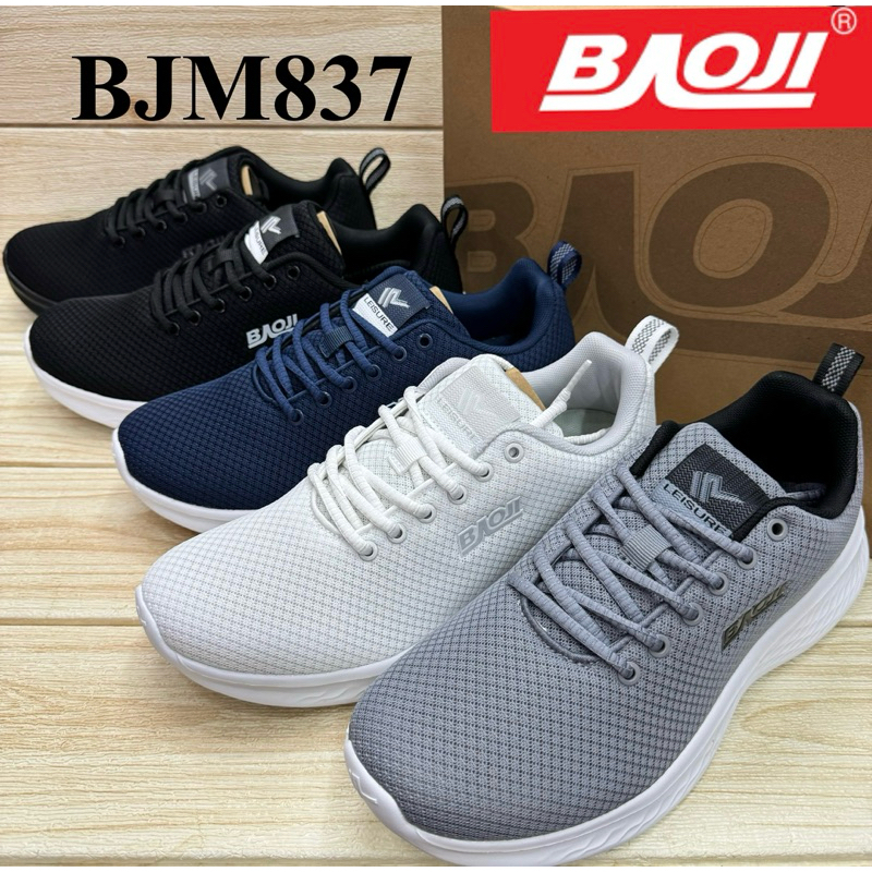 Baoji BJM 837 รองเท้าผ้าใบชาย size41-45 สีดำ/ดำขาว/กรม/ขาว/เทา ซส