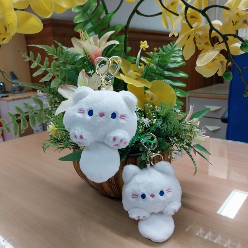 สินค้าส่งในไทย ตุ๊กตาแมวพวงกุญแจ Squeak Cat ตุ๊กตาแมว จี้ตุ๊กตา น่ารักไตล์เกาหลี น่ารัก ปุกปิก พวงกุญแจการ์ตูน