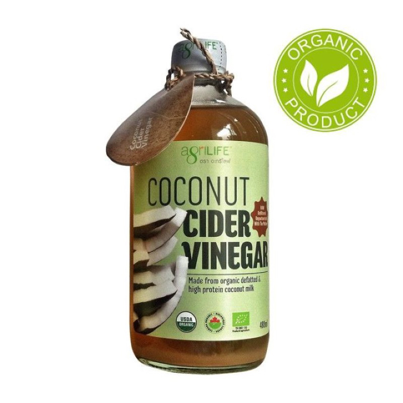 Agrilife coconut cider vinegar 480ml. อะกรีไลฟ์ น้ำส้มสายชูหมักจากมะพร้าว