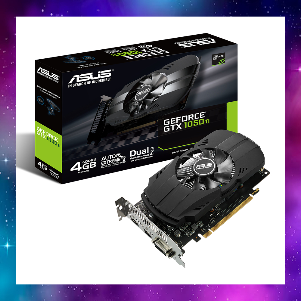 VGA (การ์ดแสดงผล) ASUS 1 FAN GTX1050TI 1050Ti 1050 Ti 4GB ไม่ต่อไฟ ใช้งานปกติ