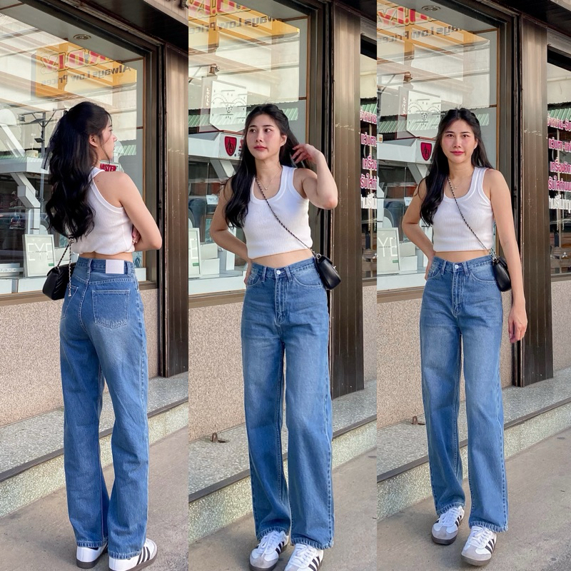 กางเกงยีนส์ทรงกระบอก ~🛒🌻 Madelyn Jeans01