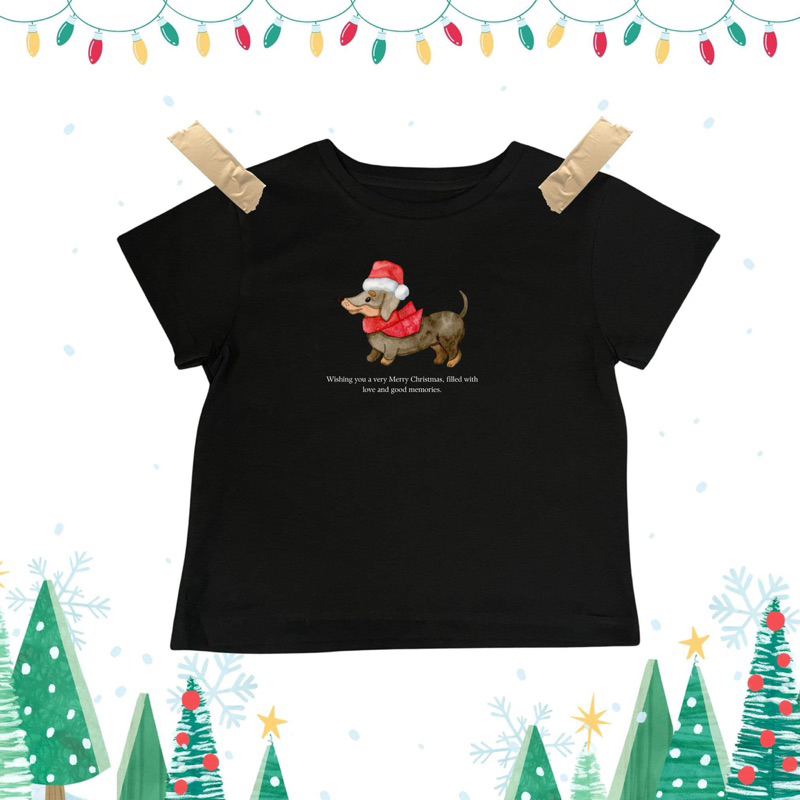 [Tomato8]-เสื้อยืด merry christmas dog 🐶 🧣🧤🪵🫑🎄