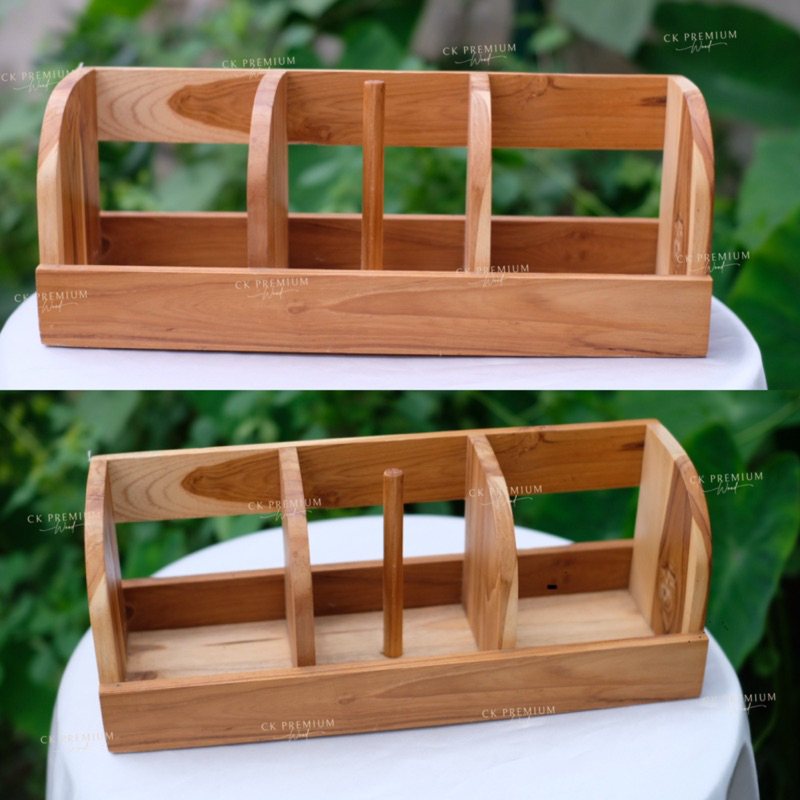 กล่องใส่แก้ว กาแฟ ใส่หลอดดูด ใส่ฝา 3ช่อง 🔸พร้อมส่ง🔸ที่วางแก้ว ที่เสียบแก้ว ที่เสียบฝา - รูปที่ 2