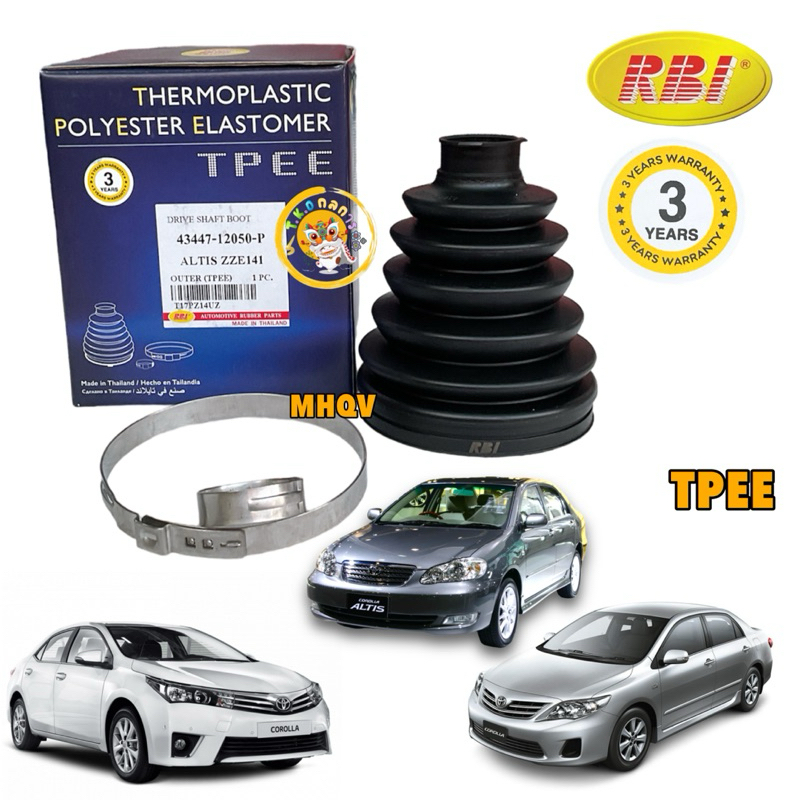 TKD ยางกันฝุ่นเพลา นอก 1ตัว RBI เทอร์โมพลาสติก Toyota ALTIS ปี 2001-2018 TPEE รหัส 43447-12050-P